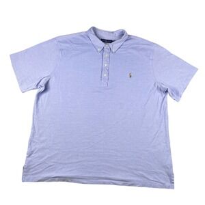 Ralph Lauren Polo Shirt Men's 3XL Tall Light Blue Classic Fit Short‎ Sleeve
